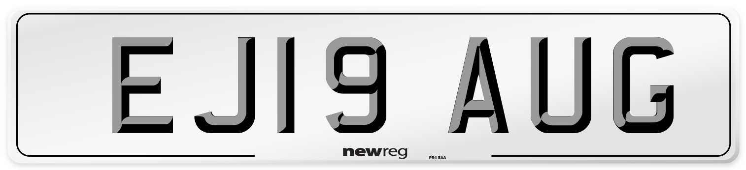 EJ19 AUG Number Plate from New Reg